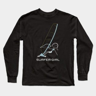 Funny Womens Windsurfing Design Long Sleeve T-Shirt